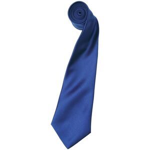 Premier Mens Plain Satin Tie (Narrow Blade) / Marine Blue